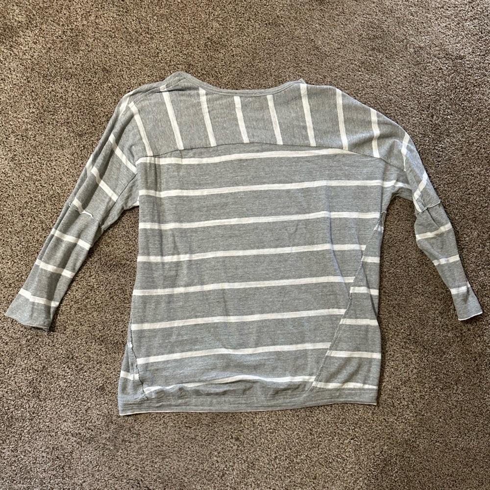 Umgee Gray and White Striped Sweater - Picture 7 of 9